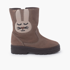 Rabbit elastic suede boots Taupe
