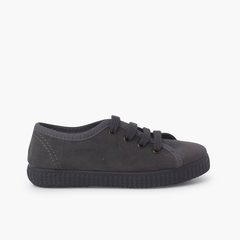Recycled Polyester Lace-up Trainers Grey