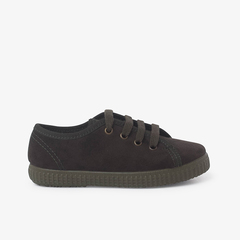 Recycled Polyester Lace-up Trainers Green