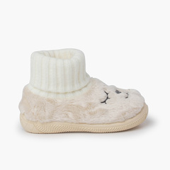 Sock slippers furry Teddy Off-White