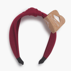 Wide Knotted Headband Burgundy
