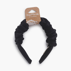 Scrunchie Velvet Headband Black