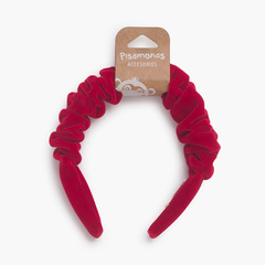 Scrunchie Velvet Headband Red
