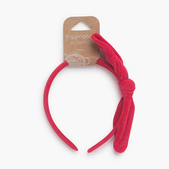 Micro corduroy side bow headband Red