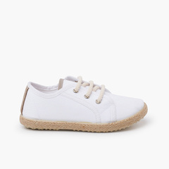 Canvas lace-up trainers espadrille style Snow White
