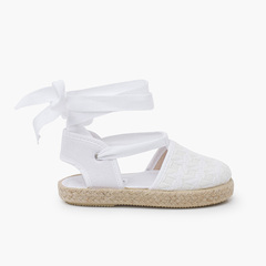 Espadrilles braided effect ribbons White