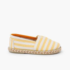 Camping-style striped espadrilles elastic band Yellow