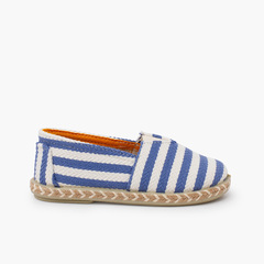 Camping-style striped espadrilles elastic band Blue