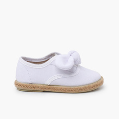 Jute sole bow trainers White