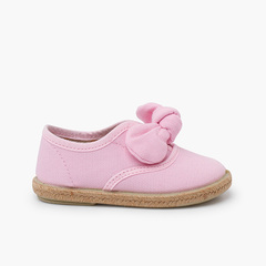 Jute sole bow trainers Pink
