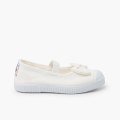 Ballet pumps elastic and laces trainers-style soles White