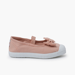 Ballet pumps elastic and laces trainers-style soles Blush pink