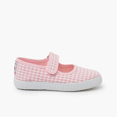 Vichy trainers Mary Janes hook-and-loop fasteners Pink