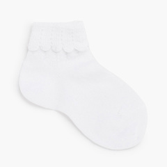 Turn down cuff ankle socks White