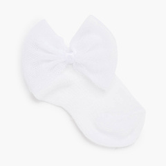 Ankle socks with tulle bow White