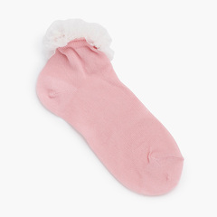 Short socks with plumeti cuffs Pale Pink