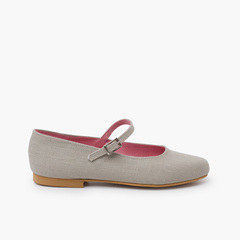 Mary Janes linen dress sole Pearl Grey