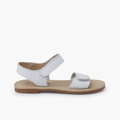 Nappa leather sandals adherent straps White