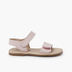 Nappa leather sandals adherent straps Nude