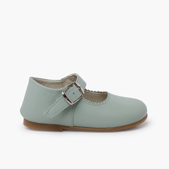 Leather Mary Janes caramel sole Green Water
