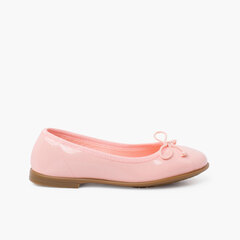 Patent leather ballet pumps caramel sole Pink