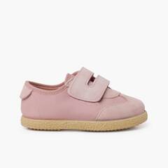 Suede and faux leather trainers Pink
