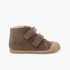 Suede Boot Double hook-and-loop fastener Taupe