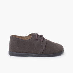Suede Lace-up Boys' Brogues Thin Sole Grey