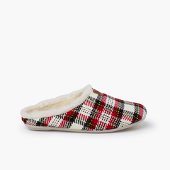 Checked pure wool slippers Pictures