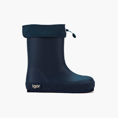 Soft Adjustable-Collar Wellies for Kids Navy Blue