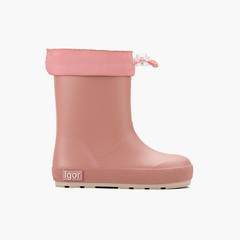 Soft Adjustable-Collar Wellies for Kids Pink