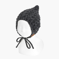 Chunky Knit Baby Bonnet Anthracite