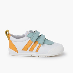 Blanditos by Crios Trainers side stripes Verde agua y naranja