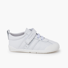 Blanditos white striped hook-and-loop sneakers White