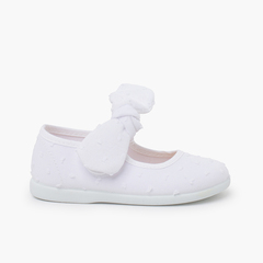 Plumeti mary janes hook-and-loop strap and bow White