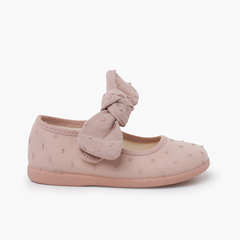 Plumeti mary janes hook-and-loop strap and bow Nude