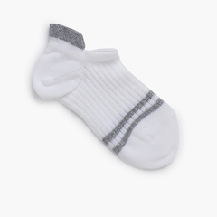 Shiny striped invisible socks Aluminium