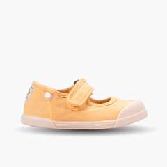 Barefoot canvas mary janes Mustard