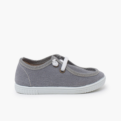 Wallaby boat shoes thin sole elastic laces Grey