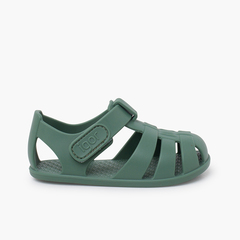 Thin sole Nemo jelly sandals hook-and-loop closure Sage