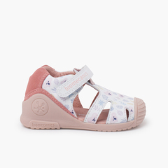 Biomecanics girl sandals forest drawing White and Pink