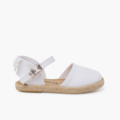 Ceremony espadrilles with grosgrain back bow White