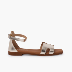 Geometric sandals with heel counter Champagne
