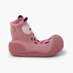 Round-toe baby shoes Attipas pink fox