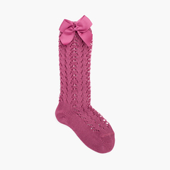  Condor high lace socks with bows   Cassis