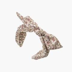 Headband with bow flowers La France Pink