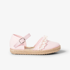 Espadrilles with Lace Pink