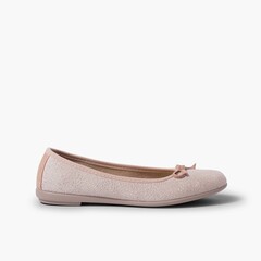 Ballet Pumps with bow and silver details Pink