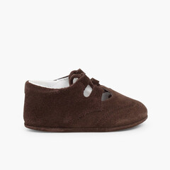 Suede Lace-Up Baby Oxfords  Brown