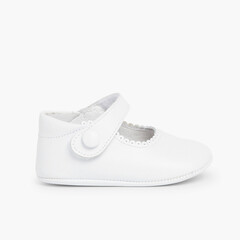 Soft Leather Baby Mary Janes  White